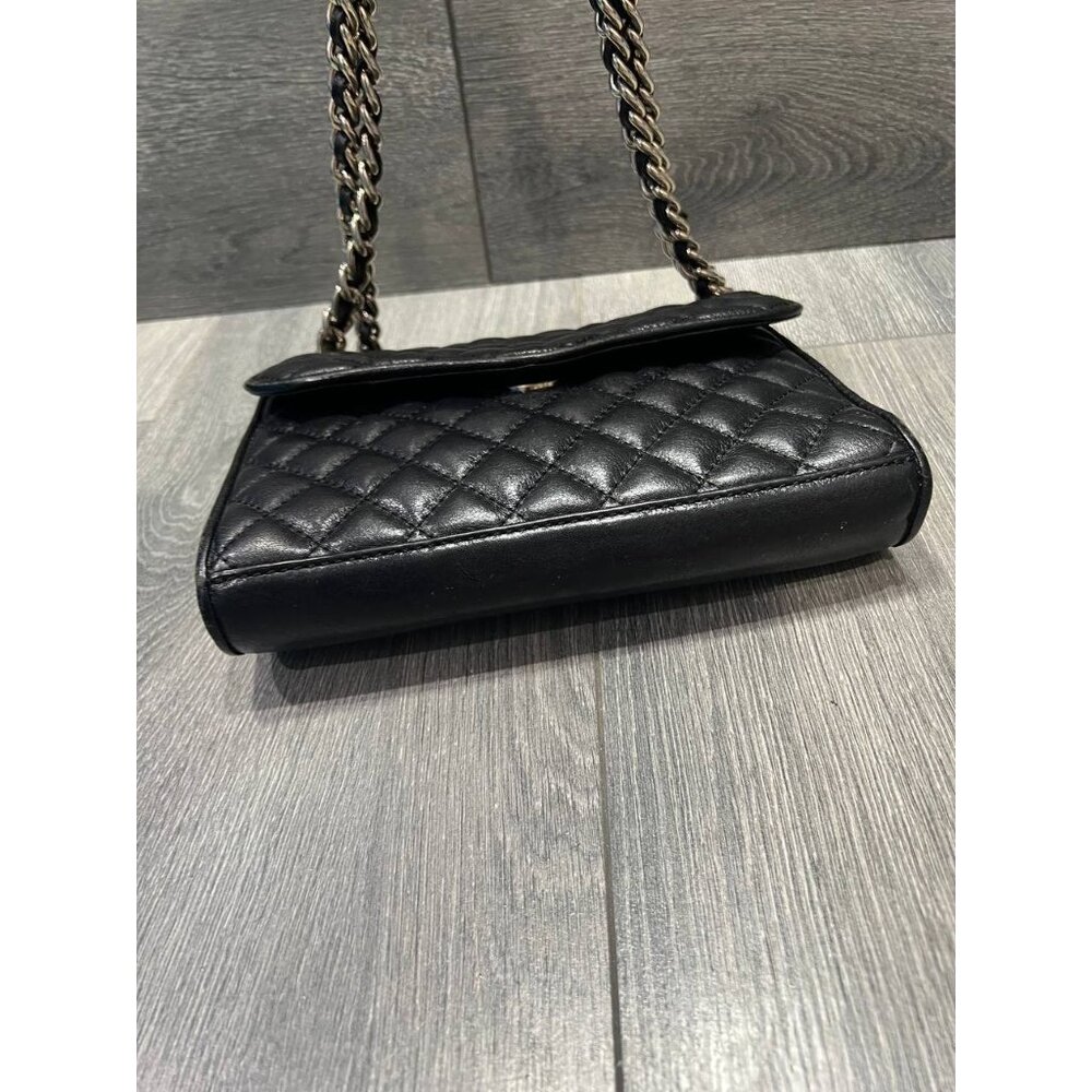 Rebecca Minkoff Black Quilted Mini Affair Bag Gold Chain Crossbody B000419 - Picture 8 of 9